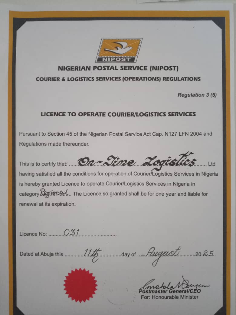 NIPOST Certificate